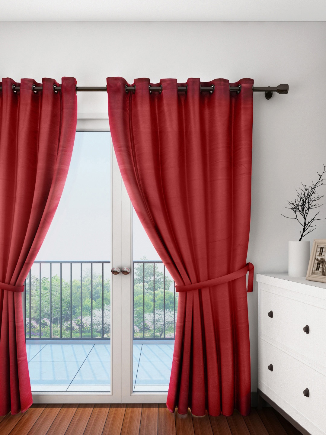 

SWAYAM Maroon Single Blackout Door Curtain